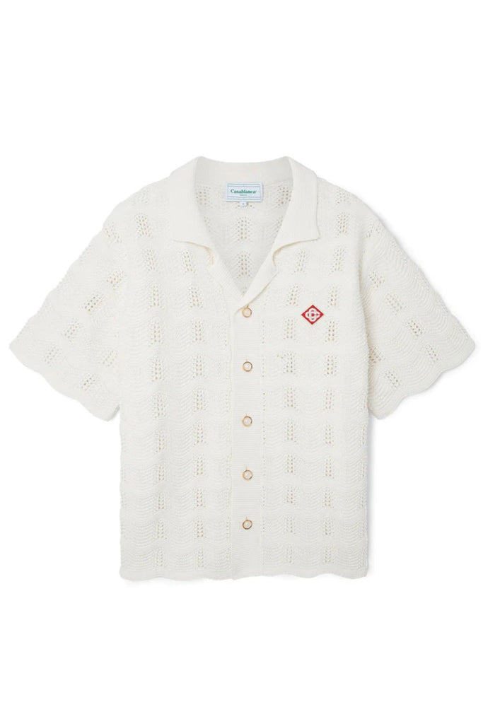 Casablanca Wave Crochet Shirt White