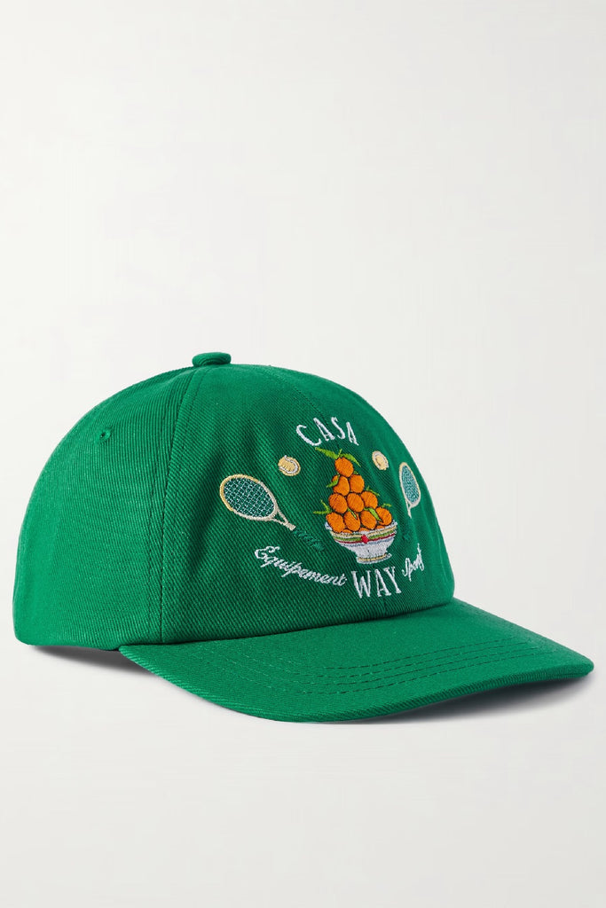 Casablanca Laurel Embroidered Cap Green