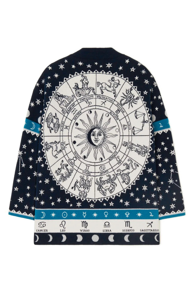 Alanui Astrology Wheel Cardigan Midnight Blue