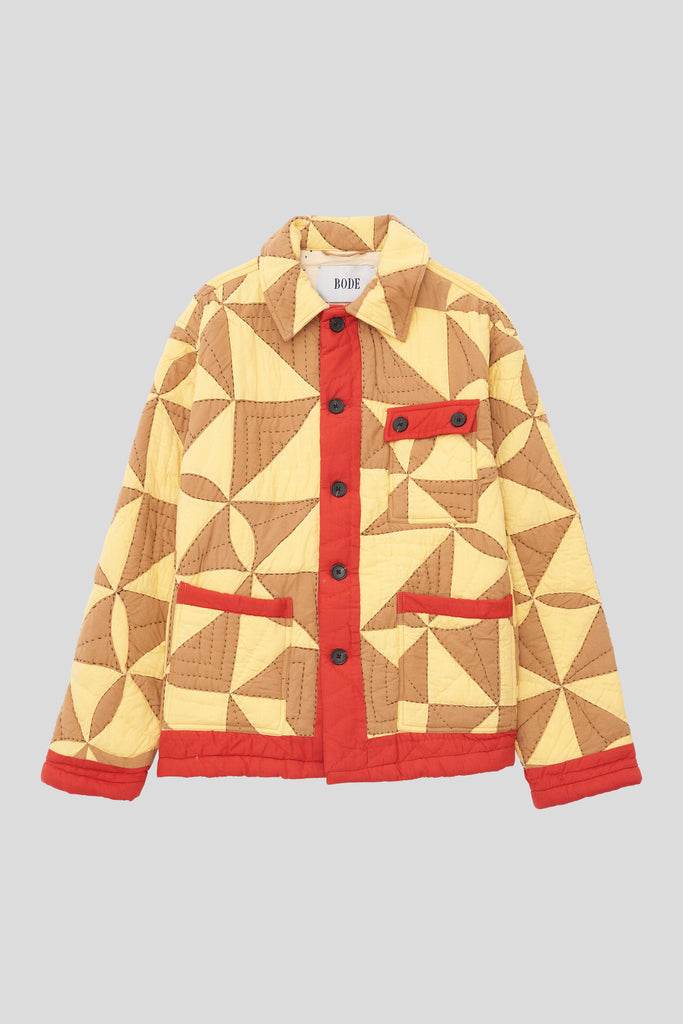 Bode Homer Quilt Jacket Yellow / Multicolor