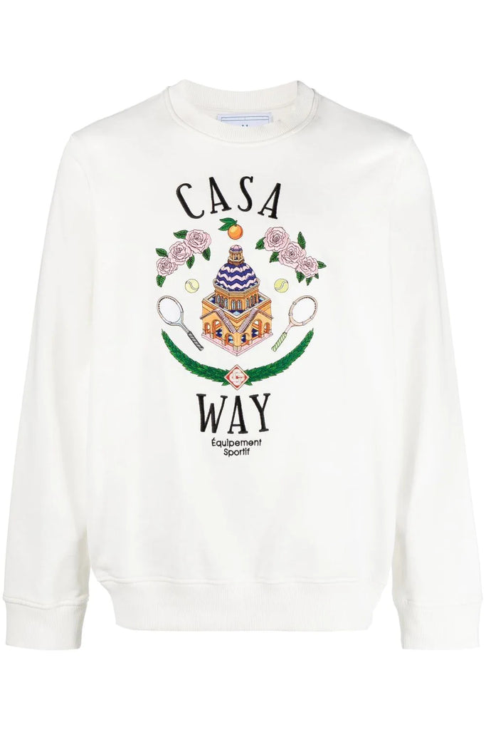Casablanca Casa Way Embroidered Sweatshirt White