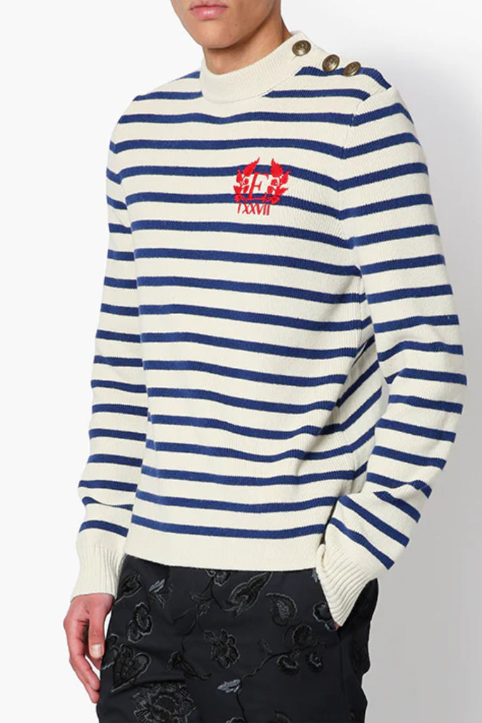 Erdem Striped Hamish Sweater Cream Multi