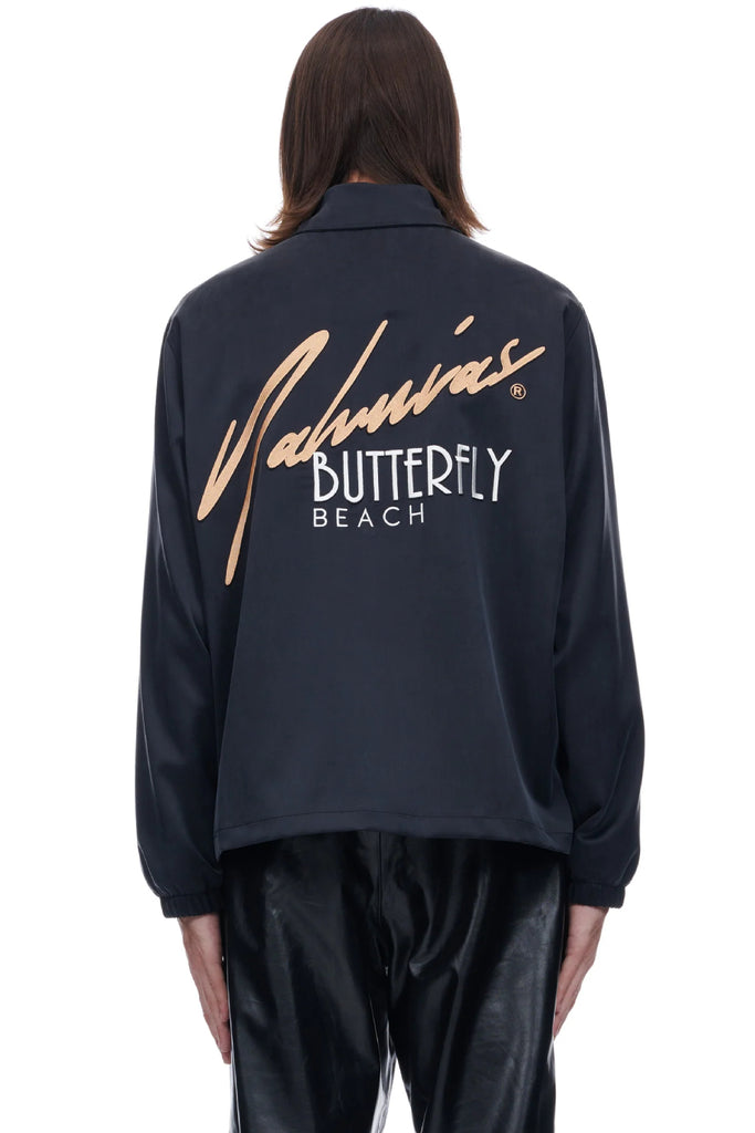 Nahmias Butterfly Beach Silk Coach Jacket Black