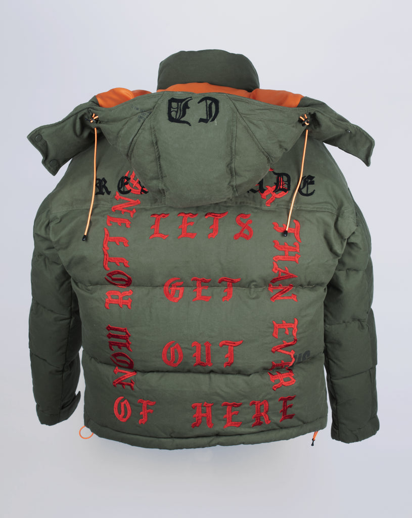 Readymade Embroidered Down Jacket military Green