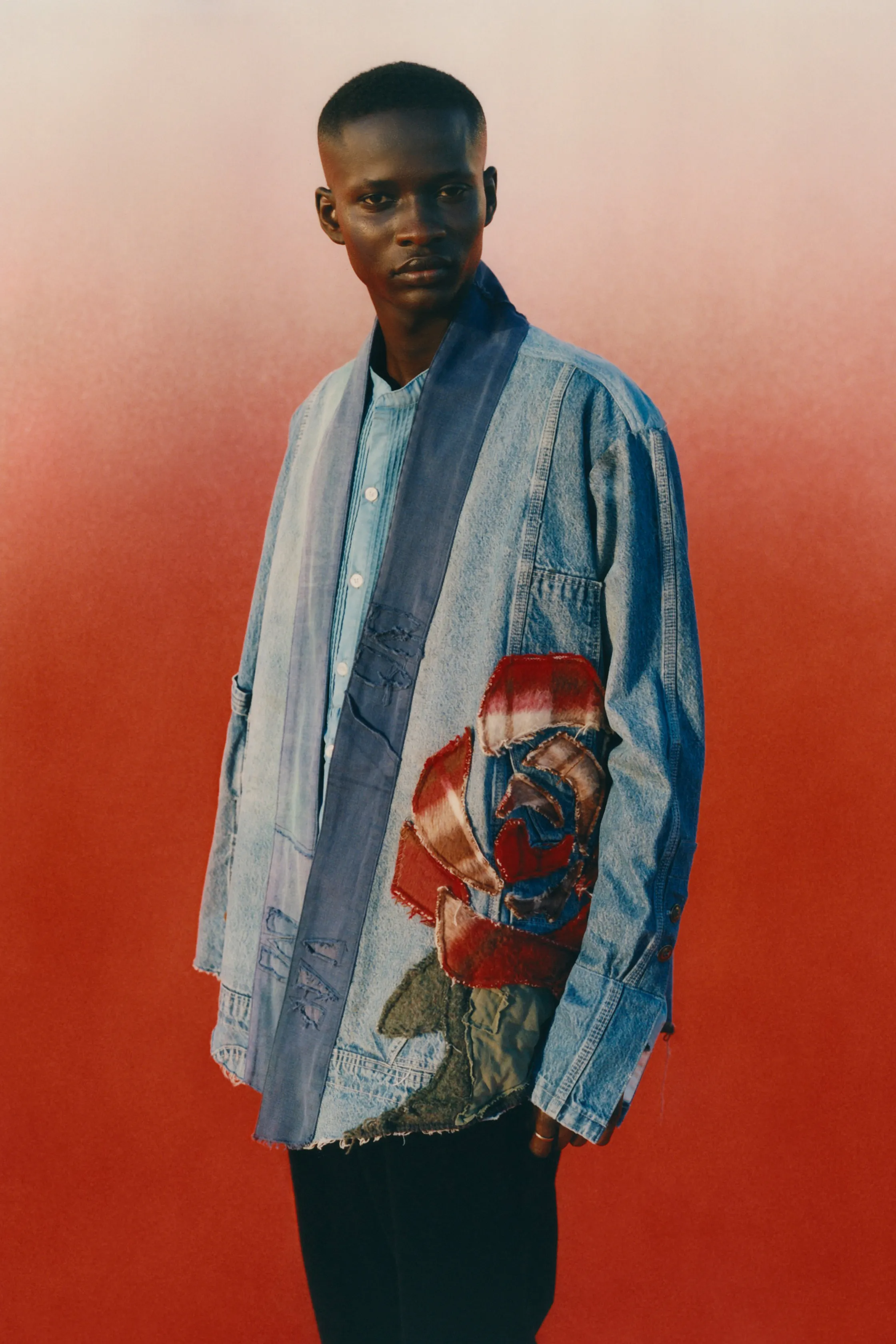 Greg Lauren ダメージブルゾン Greg Lauren Destroyed Vintage Denim Track Jacket - Light Blue – Kith