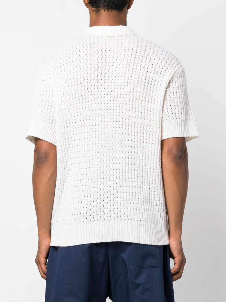 S.S. Daley Rabbit-Motif Knitted Polo Shirt Cream Navy