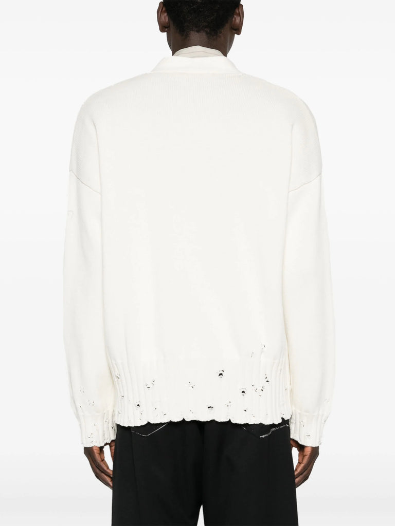 Marni V-neck Cotton Cardigan White