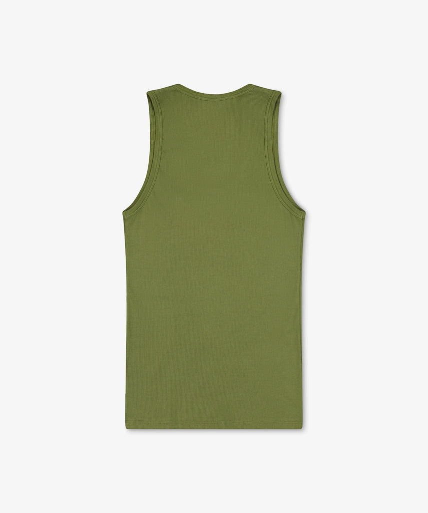 Caleb Paris Tank Top Embroidery Khaki