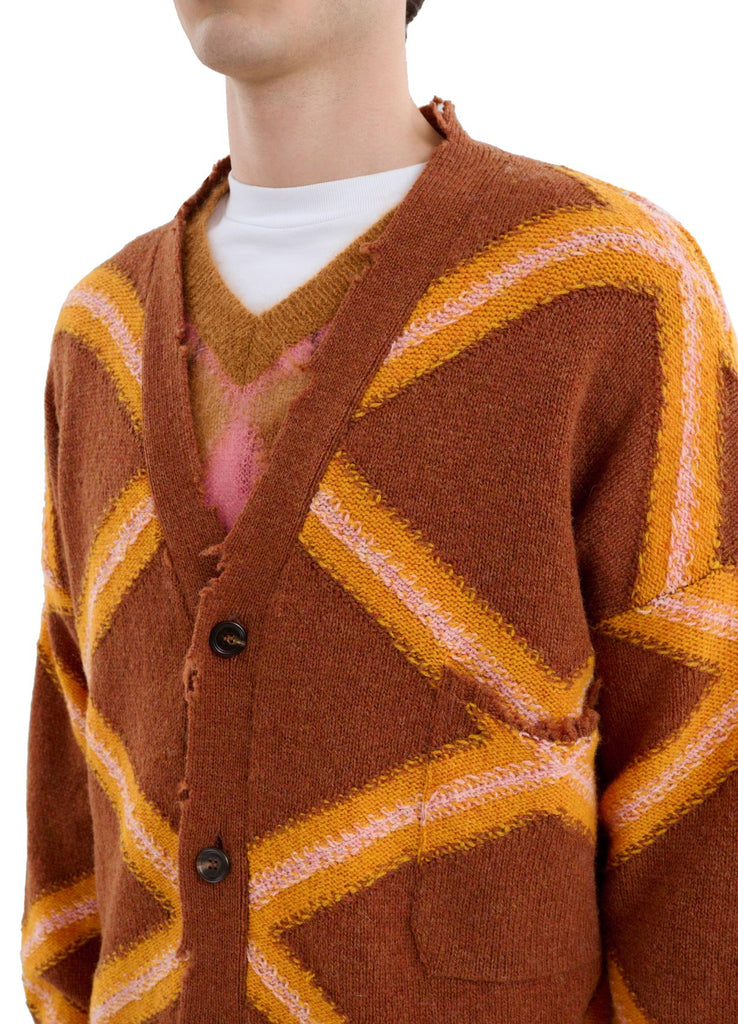 Marni Knitted Cardigan With Diamond Pattern