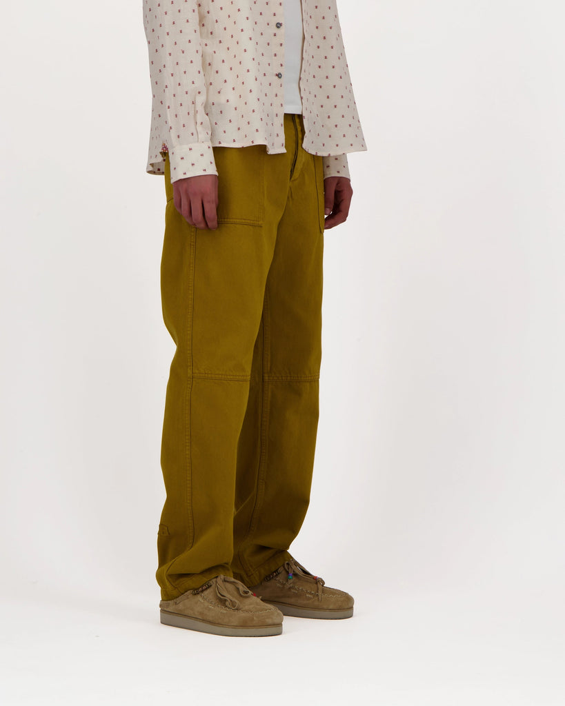 Caleb Paris Worker-Pant In Twill Embroidery And Patch Brown