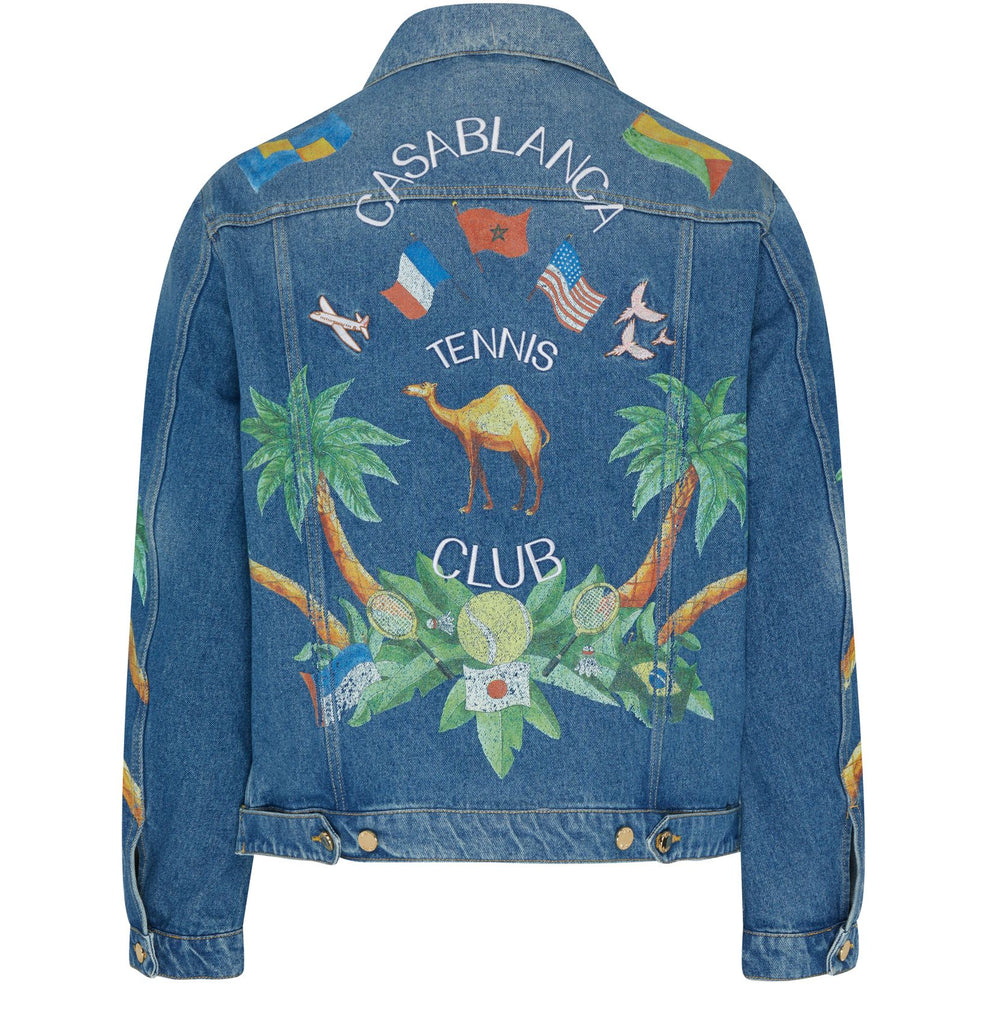 Casablanca Vintage Wash Tennis Club Denim Jacket