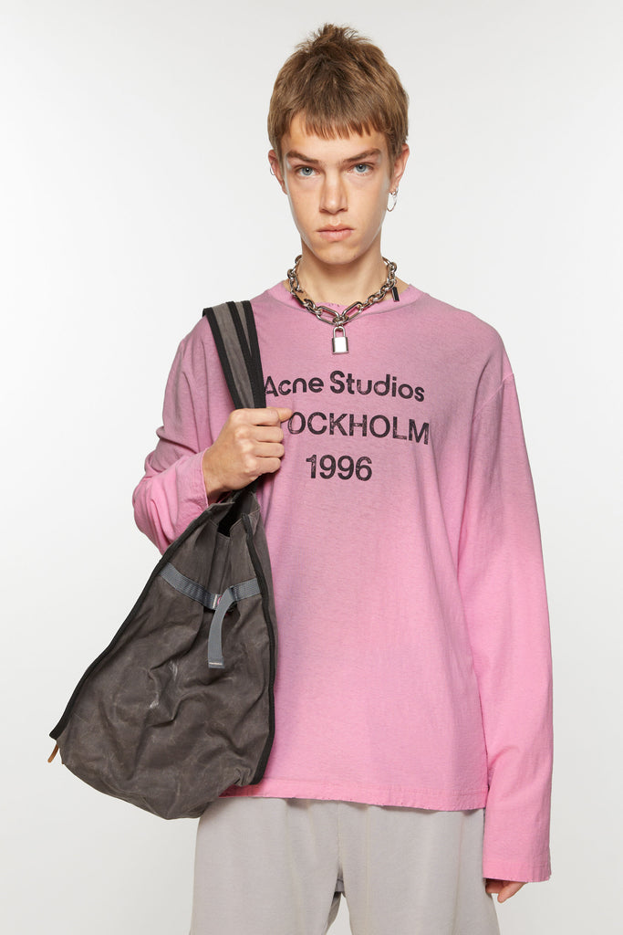 Acne Logo T-Shirt Relaxed Fit Candy Pink