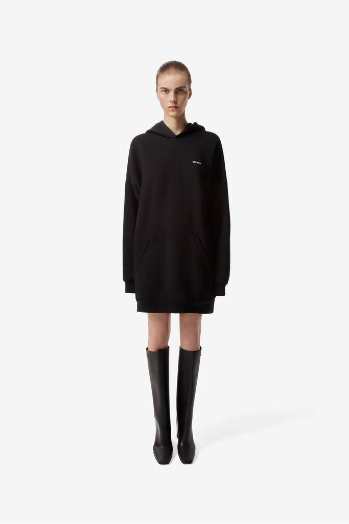 Coperni Horn Hooded Dress Black