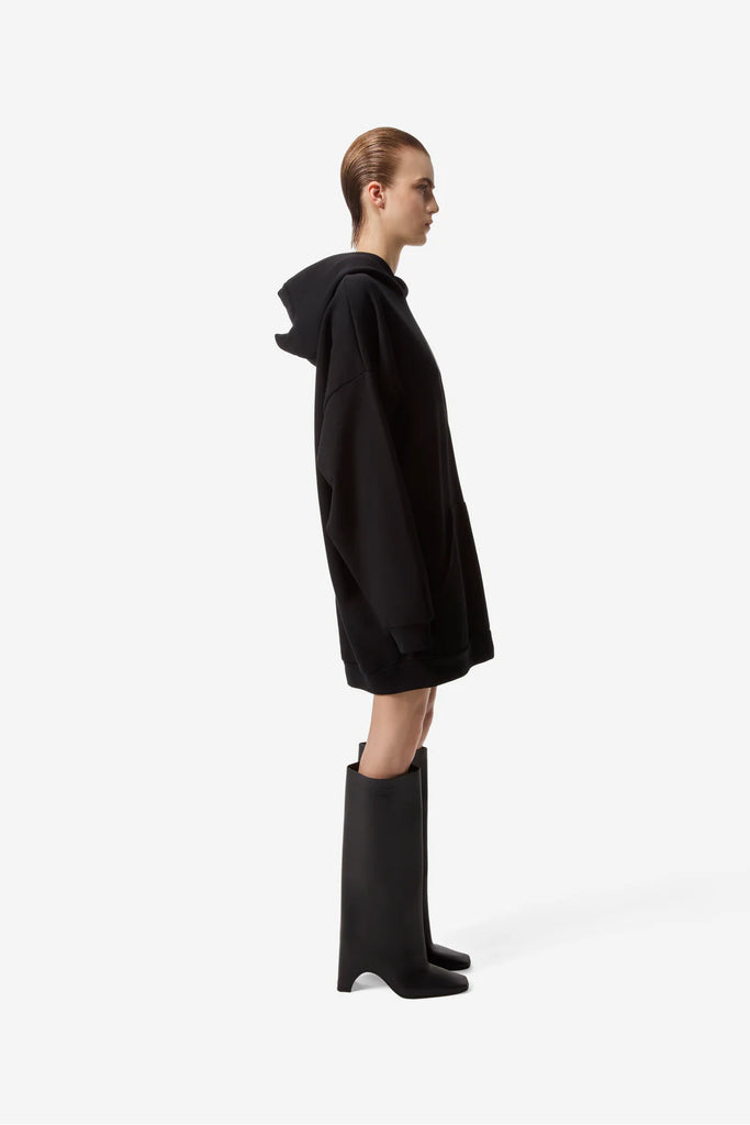 Coperni Horn Hooded Dress Black