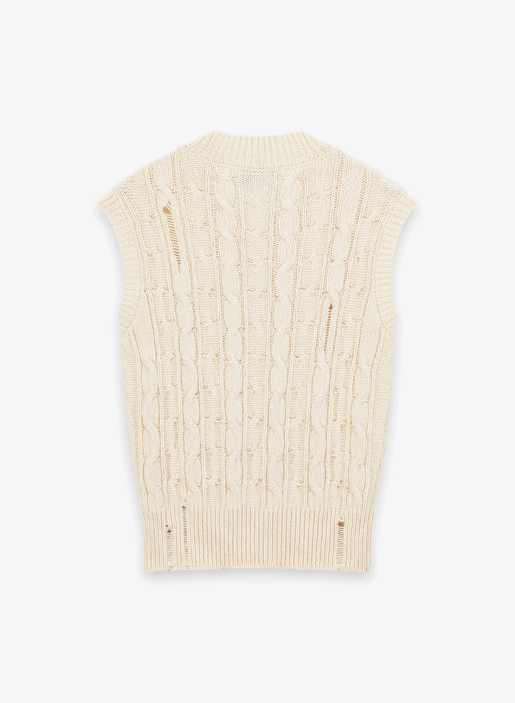 Caleb Paris Sleeveless Cable Knit Sweater