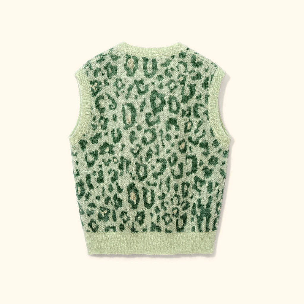 Golf Le Fleur* Green Digi Leopard Vest