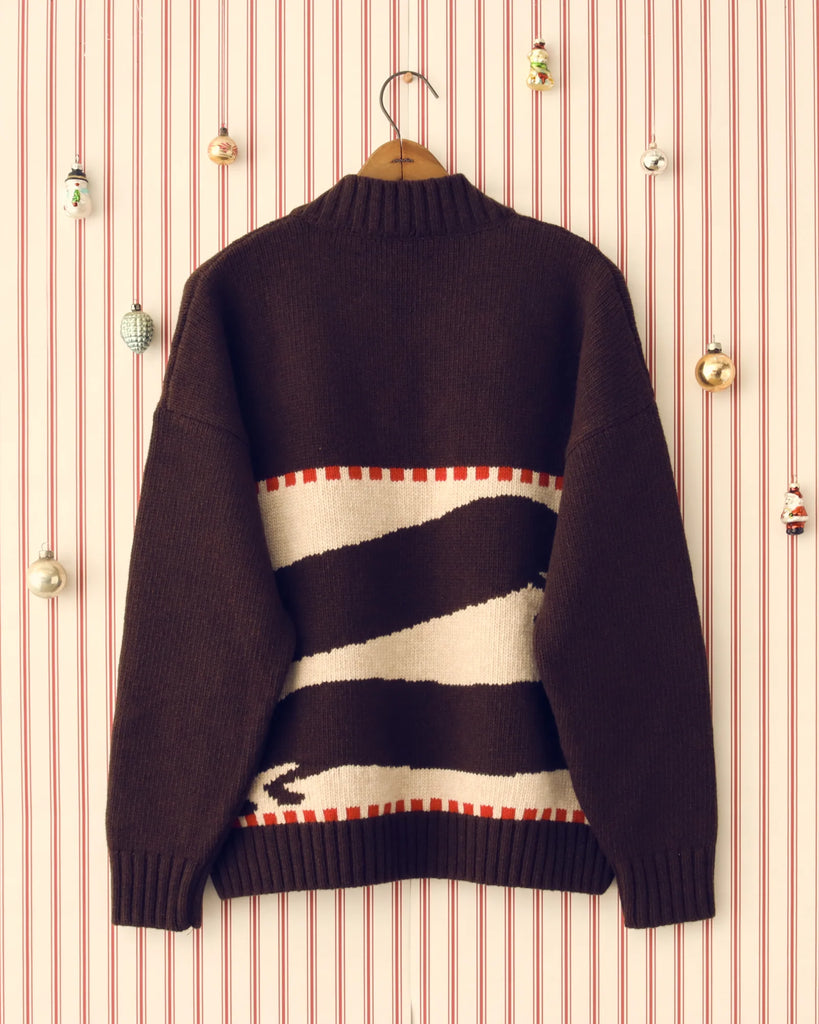 S.S. Daley 'Harold' V-Neck Sweater Brown/Ecru