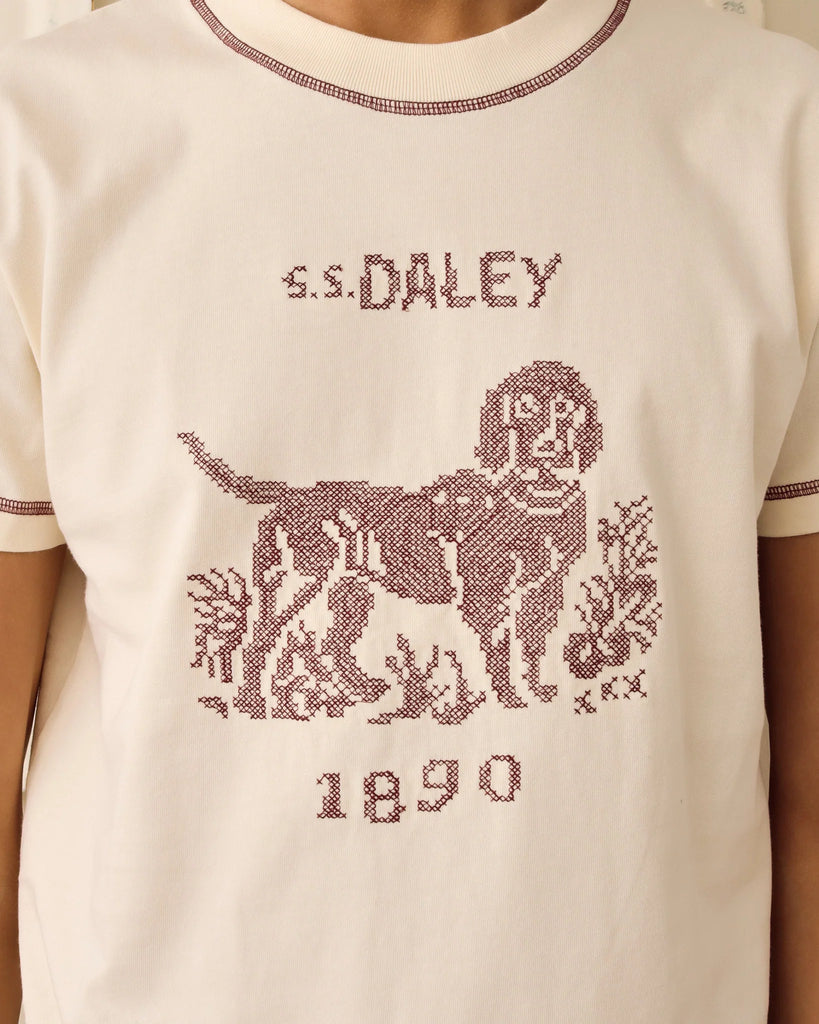 S.S. Daley Basil Cross-stitch T-Shirt Ecru T-Shirt