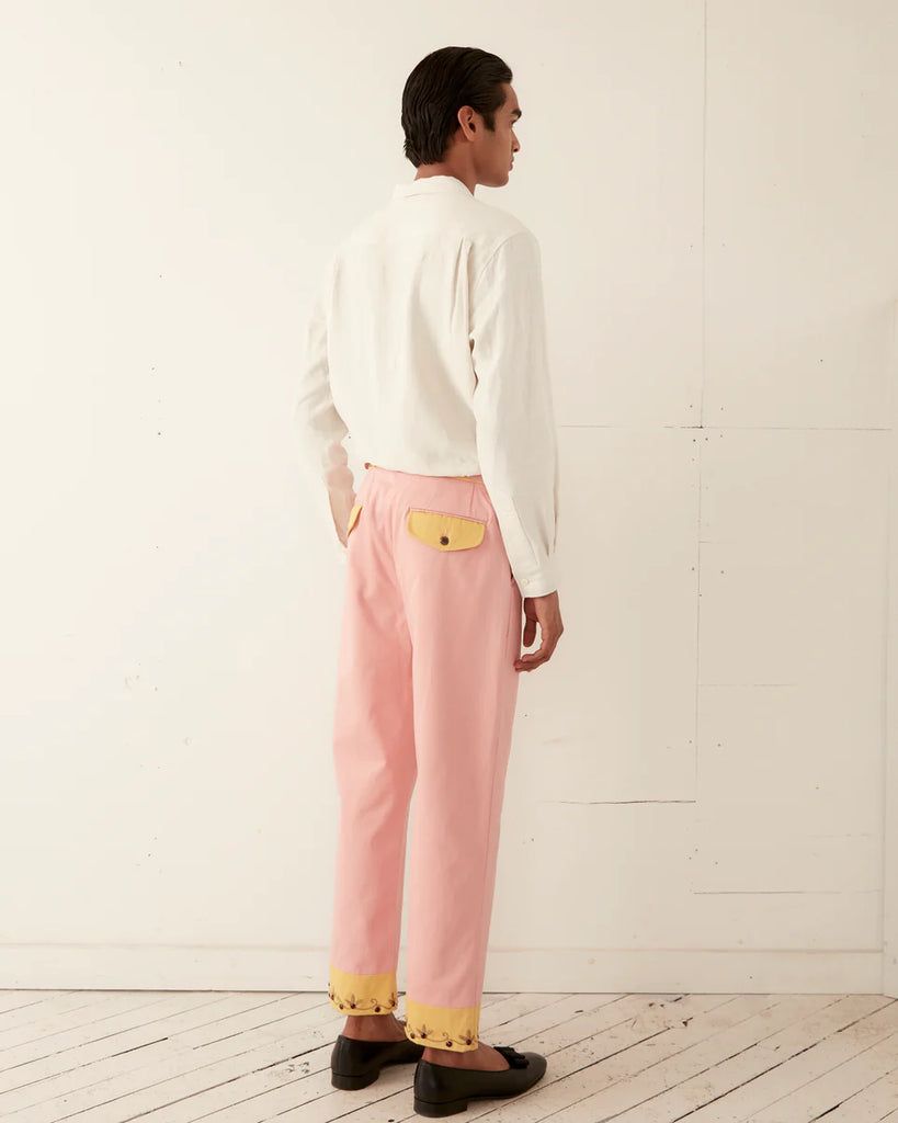 Bode Jeweled Ivy Trouser Pink/Yellow