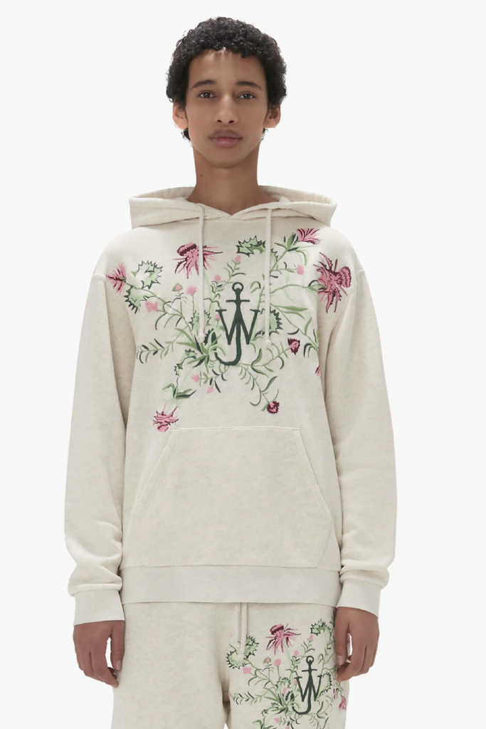 Jw Anderson Pol Thistle Embroidery Hoodie