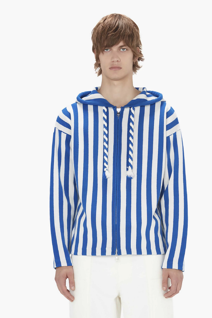 JW Anderson Striped Zipped Anchor Hoodie
