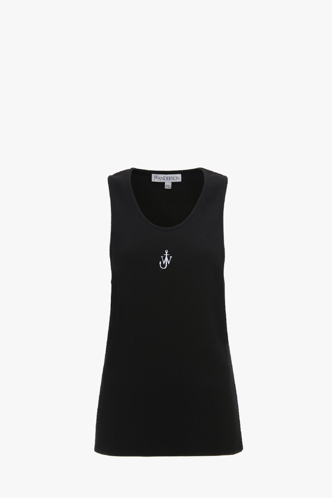 Jw Anderson Anchor Embroidery Tank Top Black