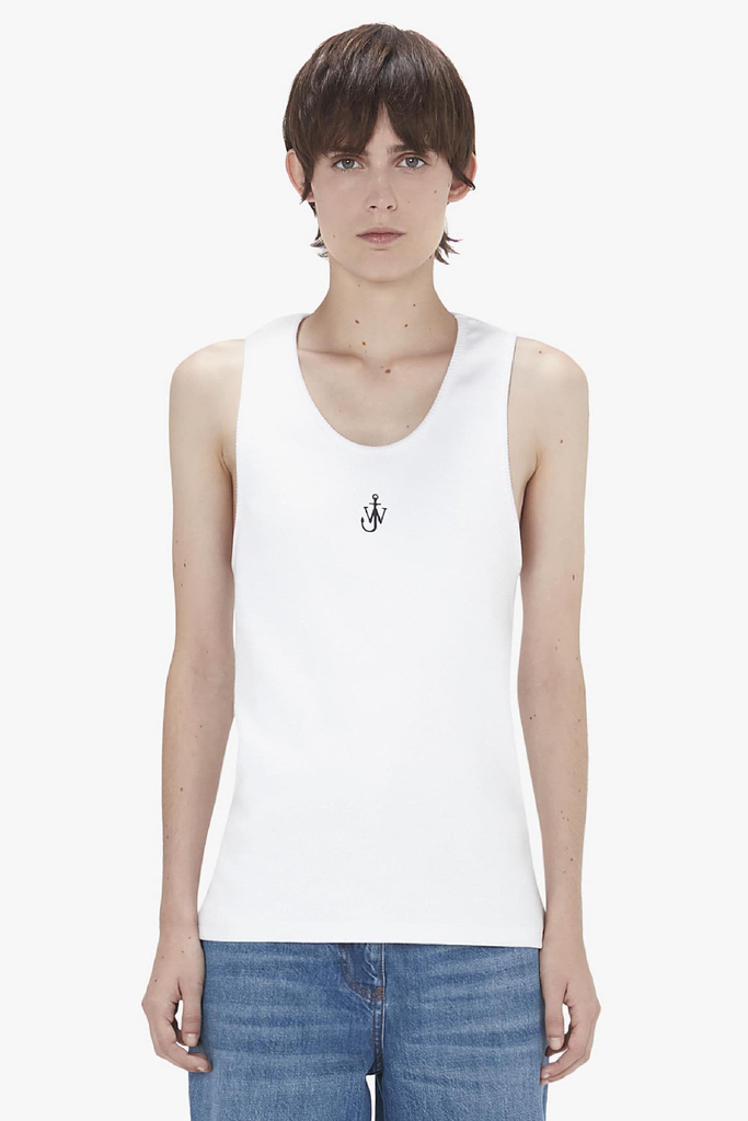 Jw Anderson Anchor Embroidery Tank Top White