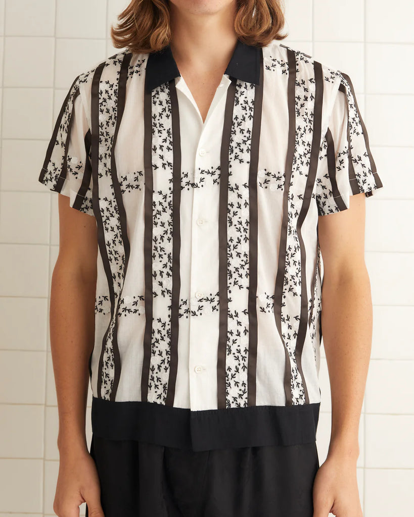 Bode Lattice Sprig Short Sleeve Shirt