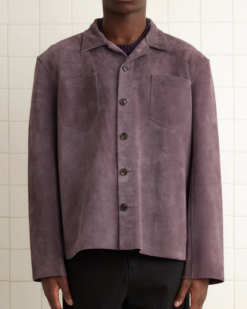 Bode Suede Overshirt Purple