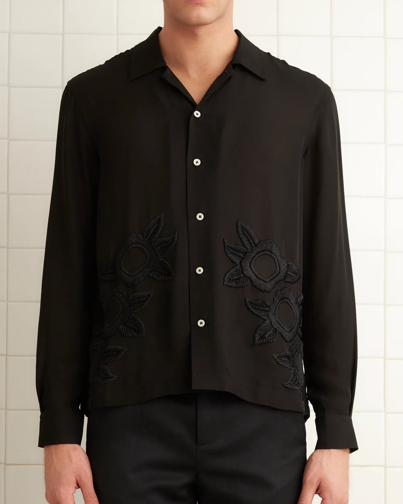 Bode Midnight Daffodil Long Sleeve Shirt