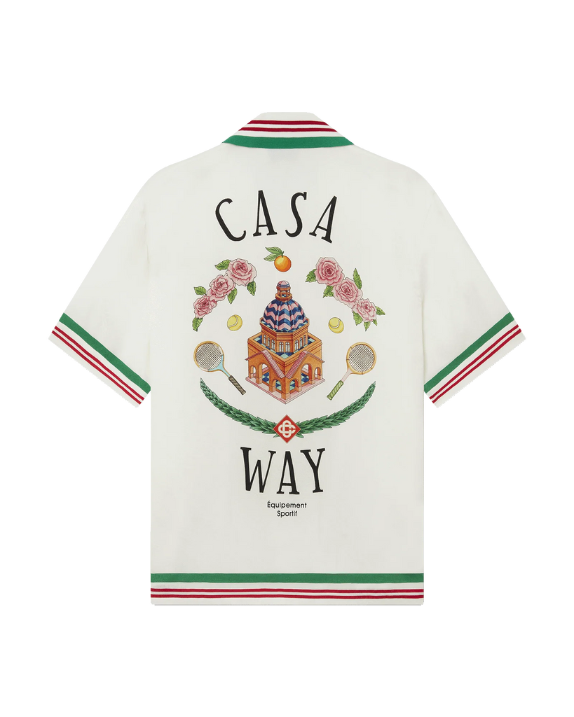 Casablanca Way Knitted Collar Silk Shirt