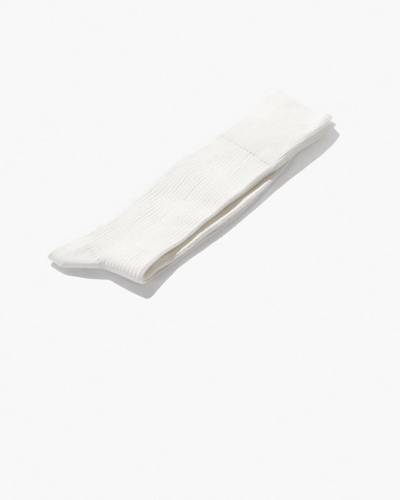 CDLP Mid Length Rib Socks White
