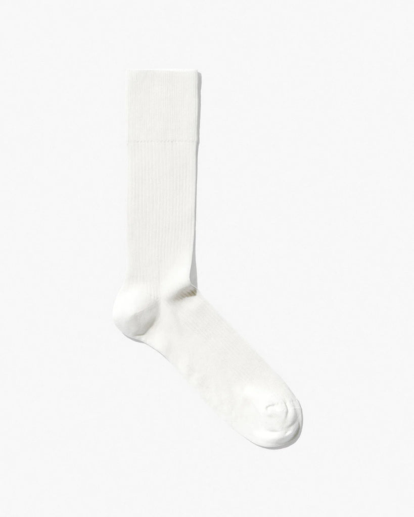 CDLP Mid Length Rib Socks White