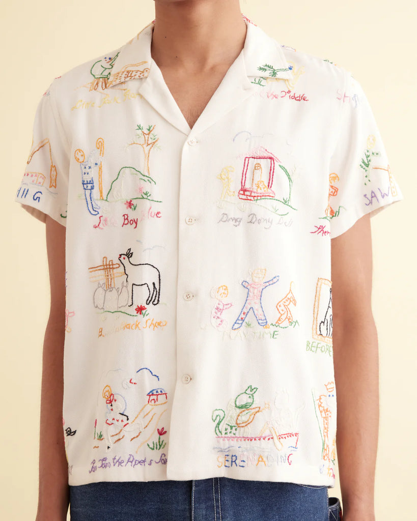 Bode Nursery Rhyme Short Sleeve Shirt Multi