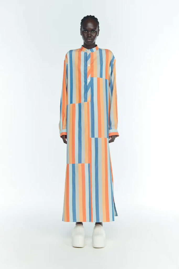 Marrakshi Life Paneled Tunic Caftan Stripe 7