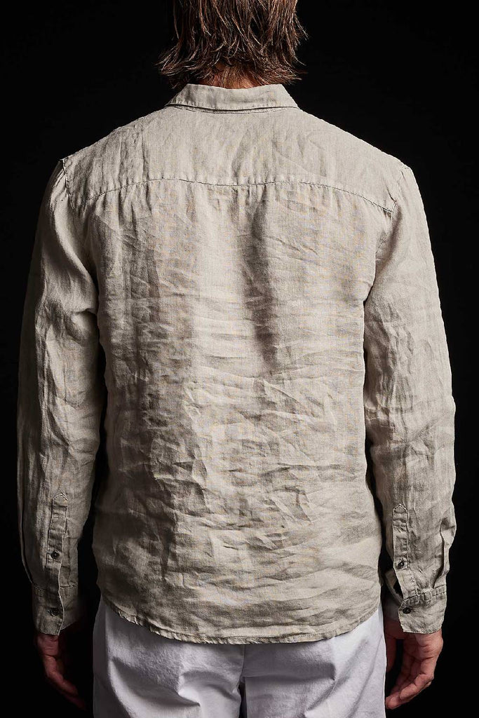 James Perse Classic Linen Shirt Silt Pigment