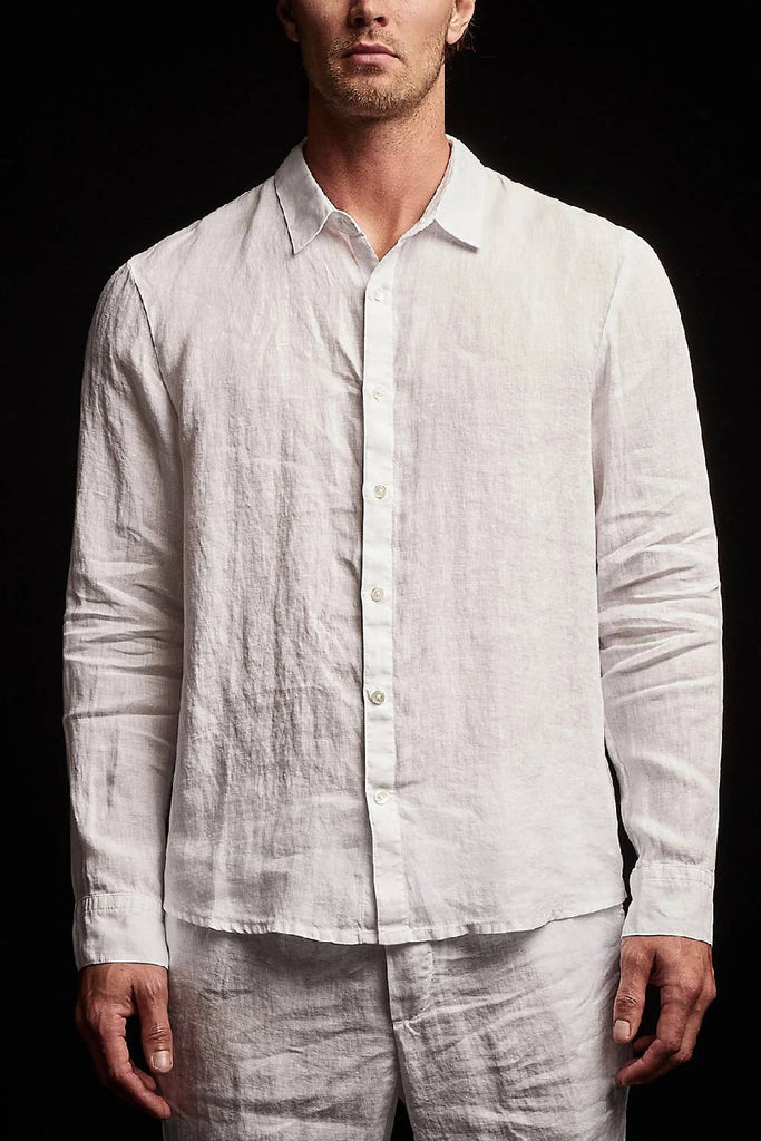 James Perse Classic Linen Shirt White