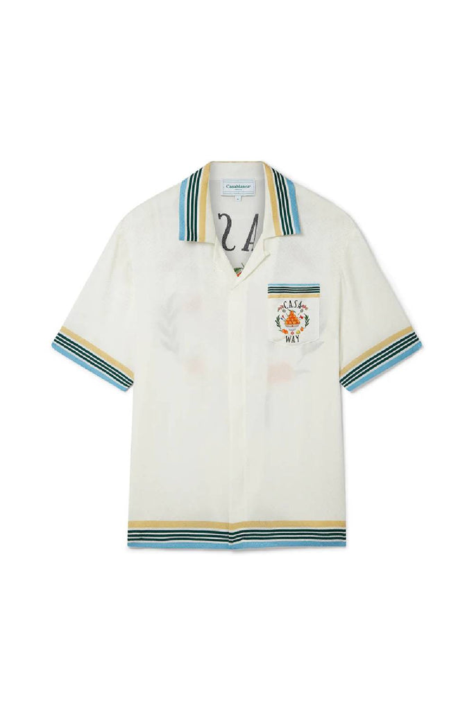 Casablanca Silk Short Sleeve Shirt Ping Pong