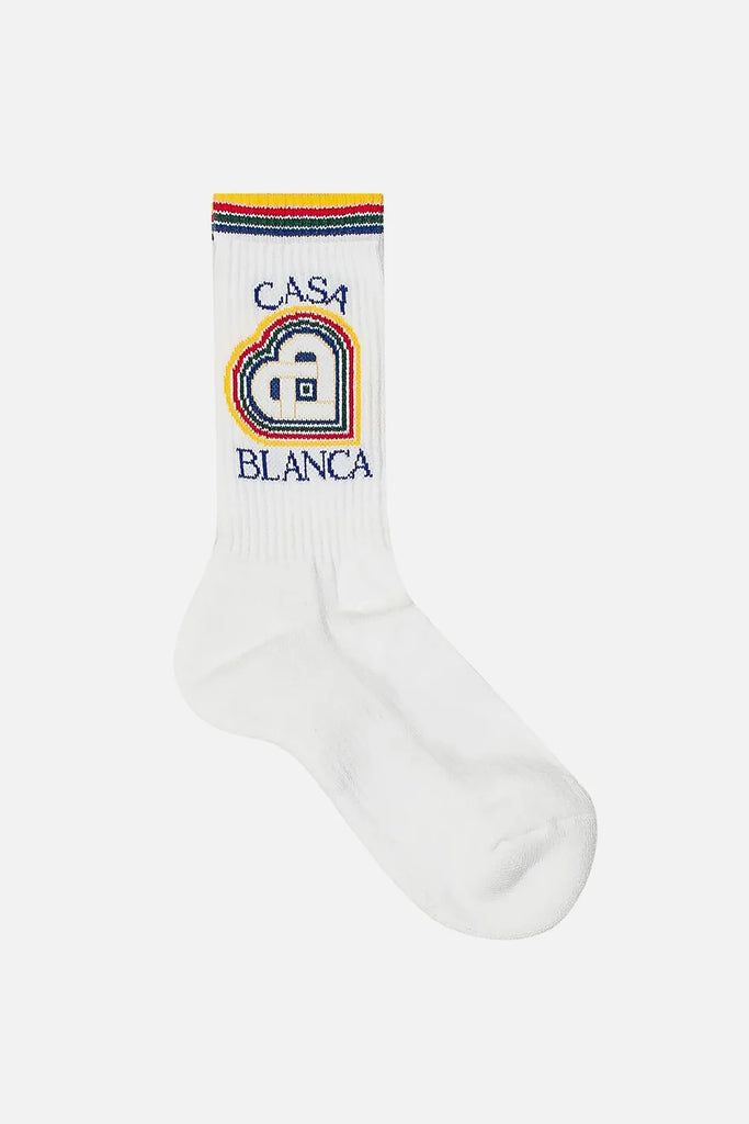 Casablanca Rainbow Heart Monogram Socks