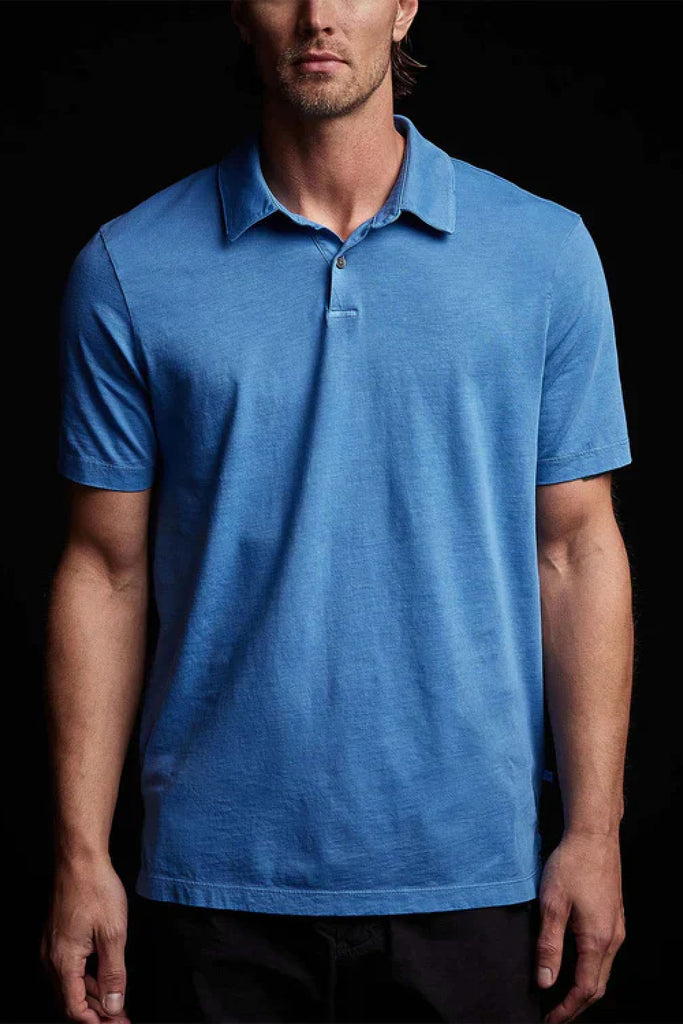 James Perse Sueded Jersey Polo Electric Blue
