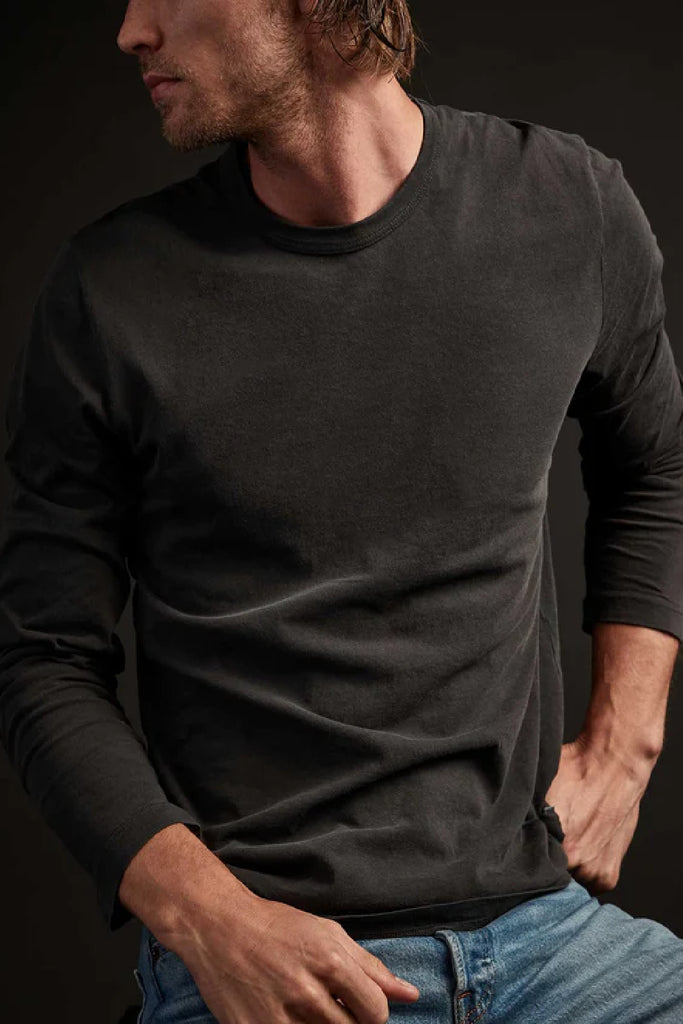James Perse Long Sleeve Crew Neck Tee Carbon