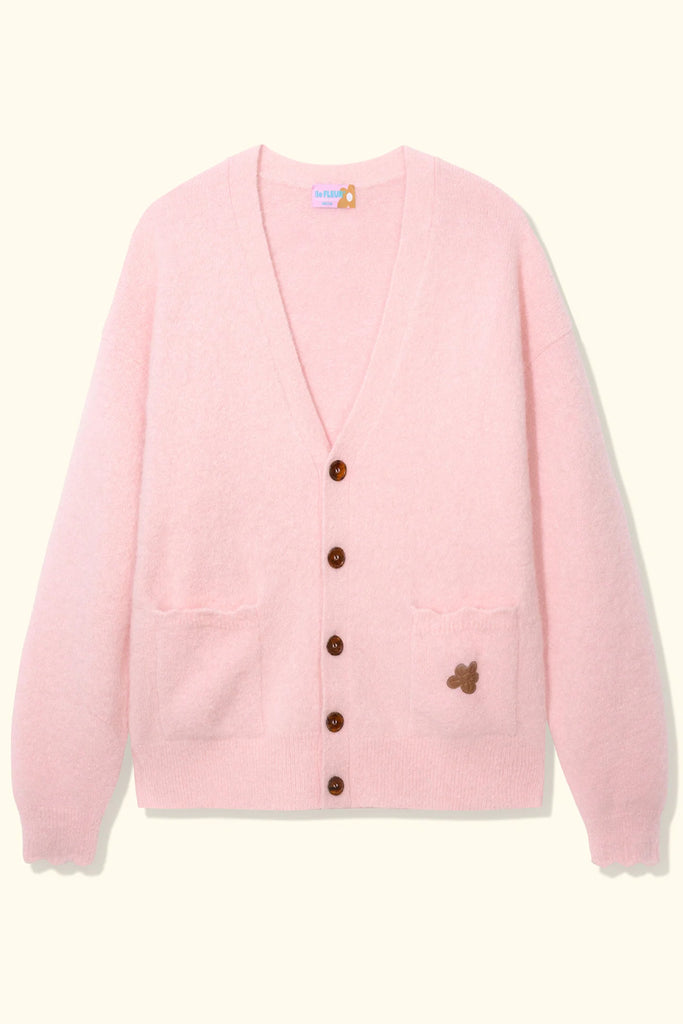 Golf le Fleur* Wavy Cardigan Pink