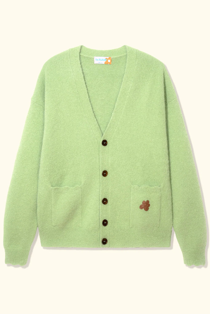 Golf le Fleur* Wavy Cardigan Green