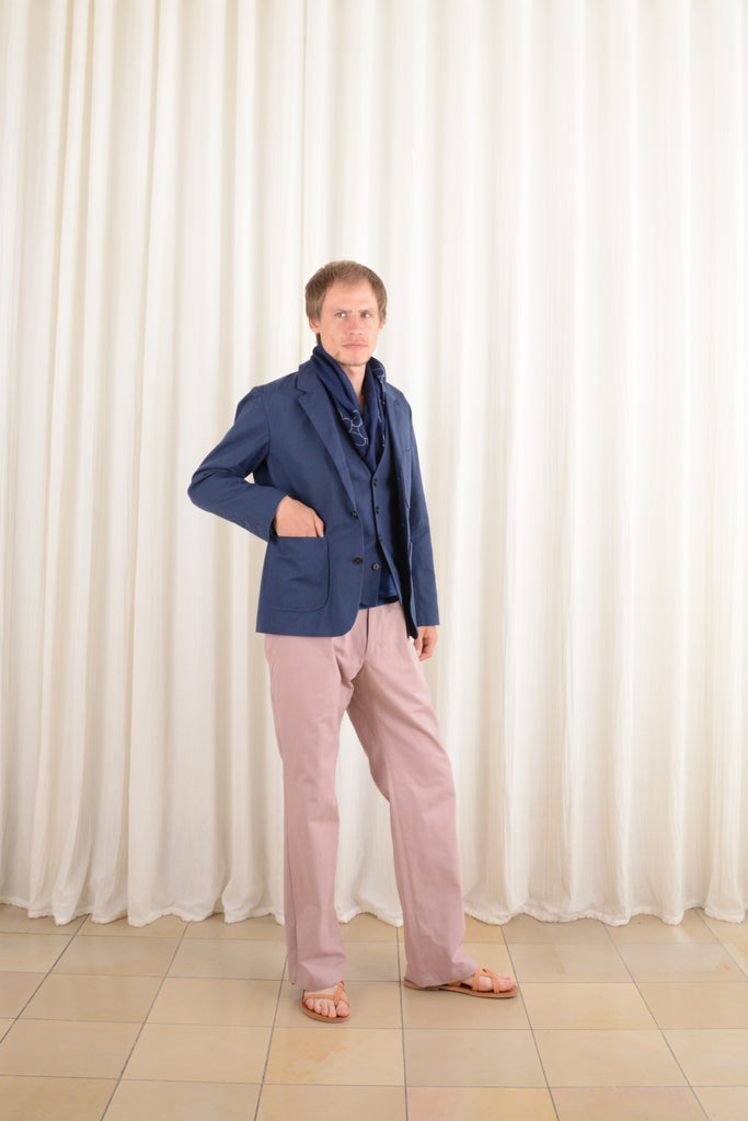 Joah Kraus Straight Hem Pants in Powder