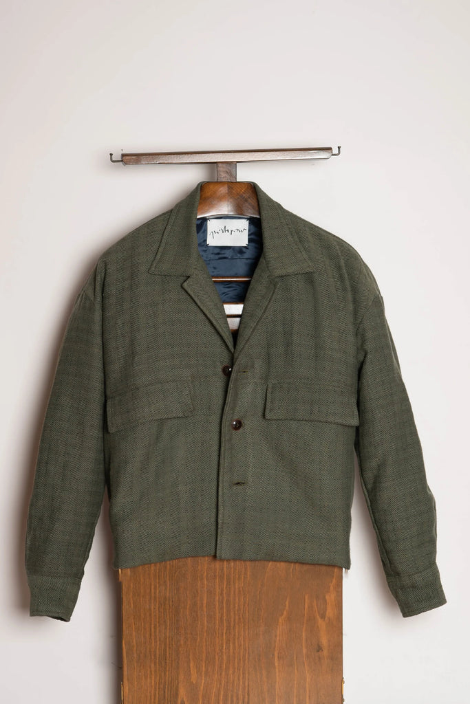 Quintopiano Sartorial Bomber Jacket Jungle Herringbone