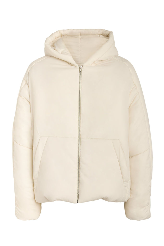 Mordecai Padded Hooded Nylon Jacket Ivory