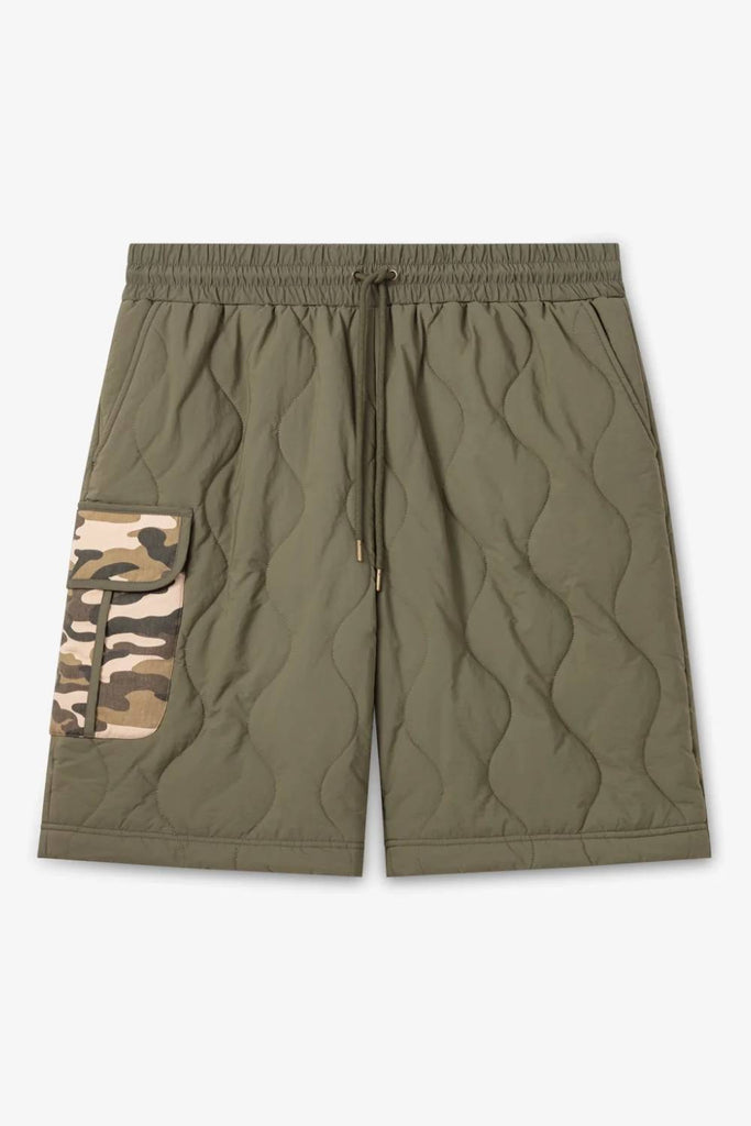 Caleb Paris Khaki Quilted Shorts