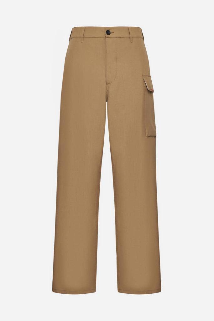 Marni Biscuit Wool Cargo Pants With Marni Mending Logo