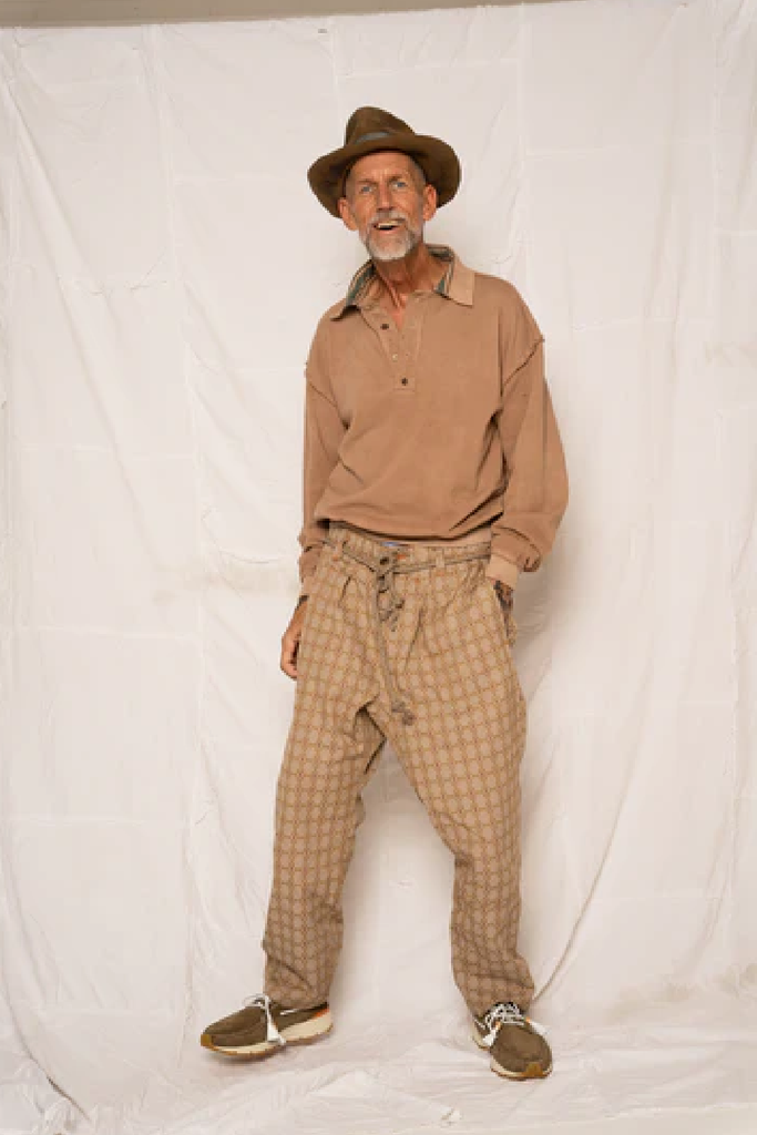 Dr Collectors P65 Farmer Pleated Pants India Jacquard Khaki
