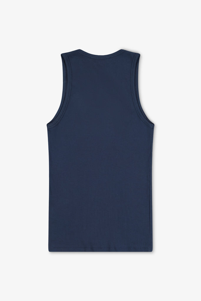 Caleb Paris Tank Top Embroidery Navy